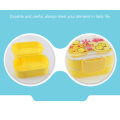 most popular portable travel 2 layers food box plastic for children